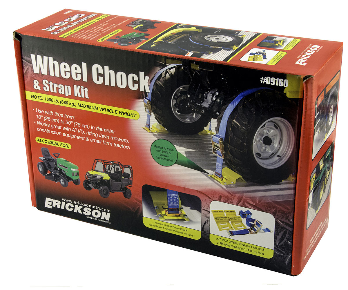 Erickson 09160 - ATV Wheel Chock and Tie-Down Strap Kit