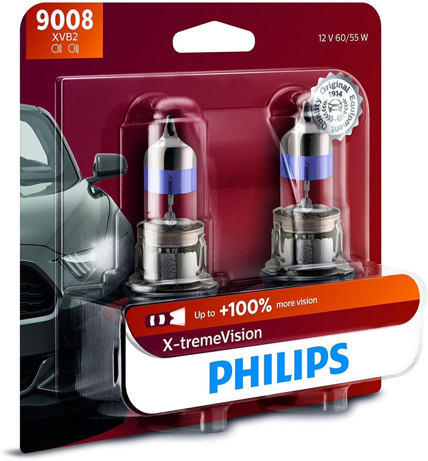 Philips X-tremeVision Headlight 9008 Pack of 2
