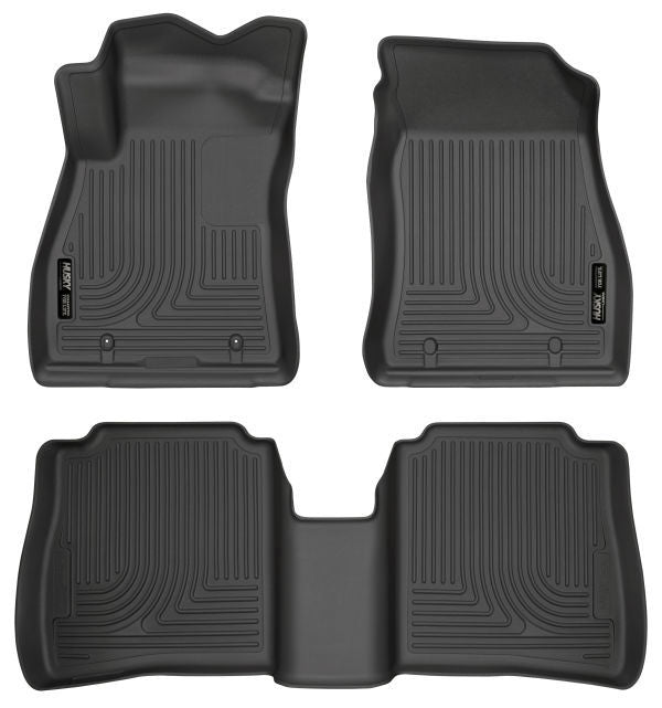 Husky Liners® • 95631 • WeatherBeater • Floor Liners • Black • Front & 2nd row • Nissan Sentra 2014-2019
