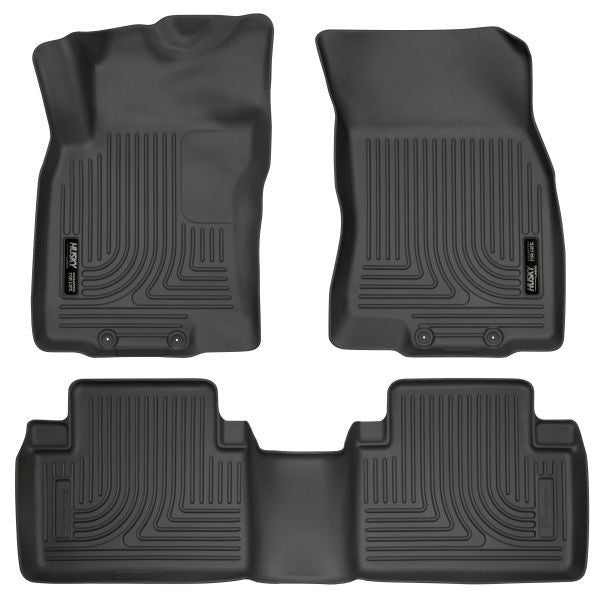 Husky Liners® • 98671 • WeatherBeater • Floor Liners • Black • Front & 2nd row • Nissan Rogue 2014-2020