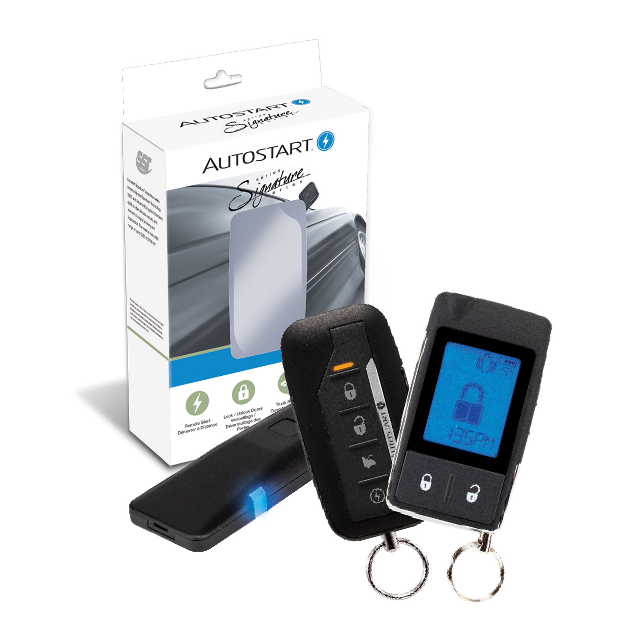 Autostart AS-RFD7506 - RF kit of 2  (1 5 button LCD 2-Way Remote) and (1 5 button 1-Way Remote) for DS4 compatible with DB3, XL202 needed