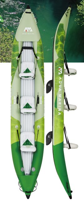 Aquamarina BE-475 - Betta 15'7" Inflatable 3 Person Kayak