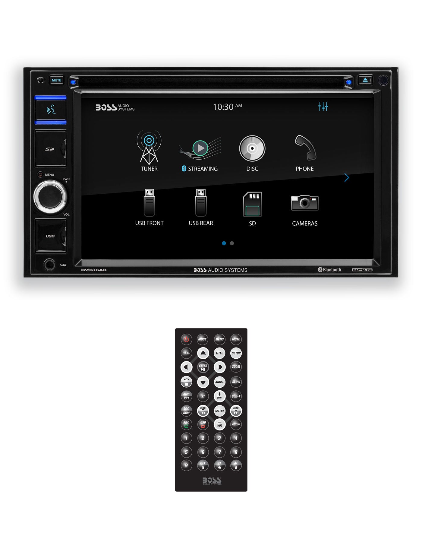 Boss BV9364B - Double-DIN DVD Player 6.2" Touchscreen Bluetooth