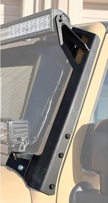 CLD CLDBRK02 - 50" LED Light Bar Upper Windshield Mount with LED Pod Mounting Brackets (fits 1 pair) - Wrangler JK (07-15)