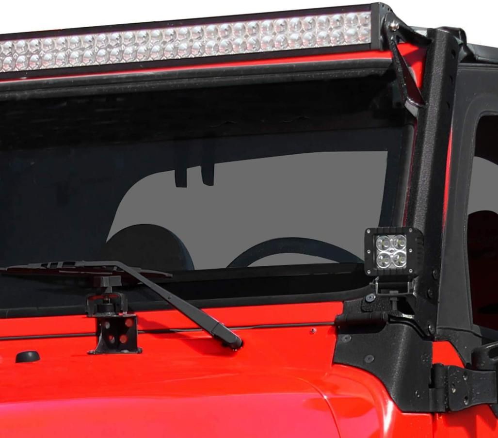 CLD CLDBRK04 - 50" LED Light Bar Upper Windshield Cowl with LED Pod Mounting Brackets (fits 1 pair) - Wrangler TJ AWD (97-06) Wrangler Unlimited LJ AWD (04-06)