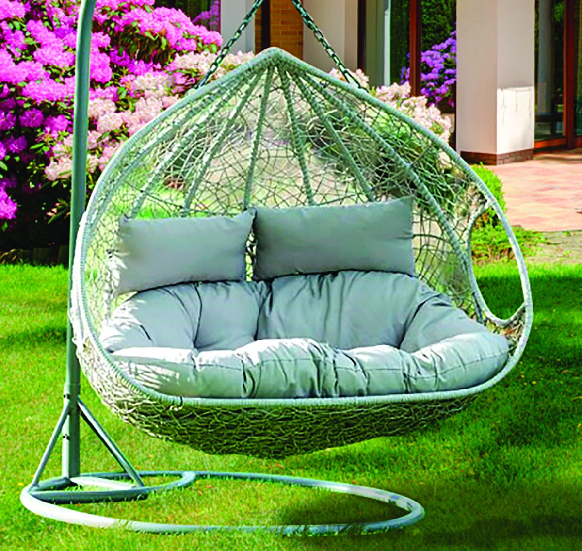 Willion CHAIR04D - Grey Hanging "Egg" Double Chair