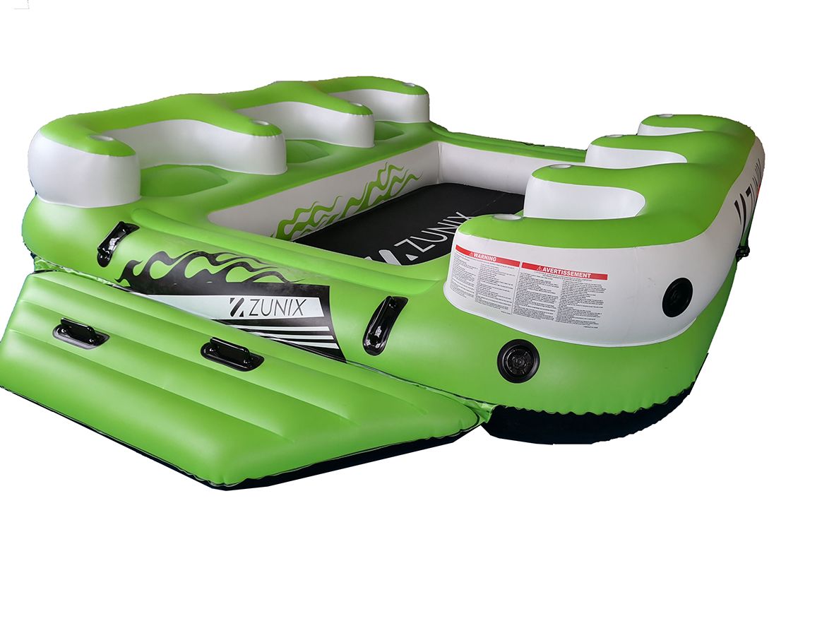 RT FYD-056 - Floating Island for 6 person Green & White
