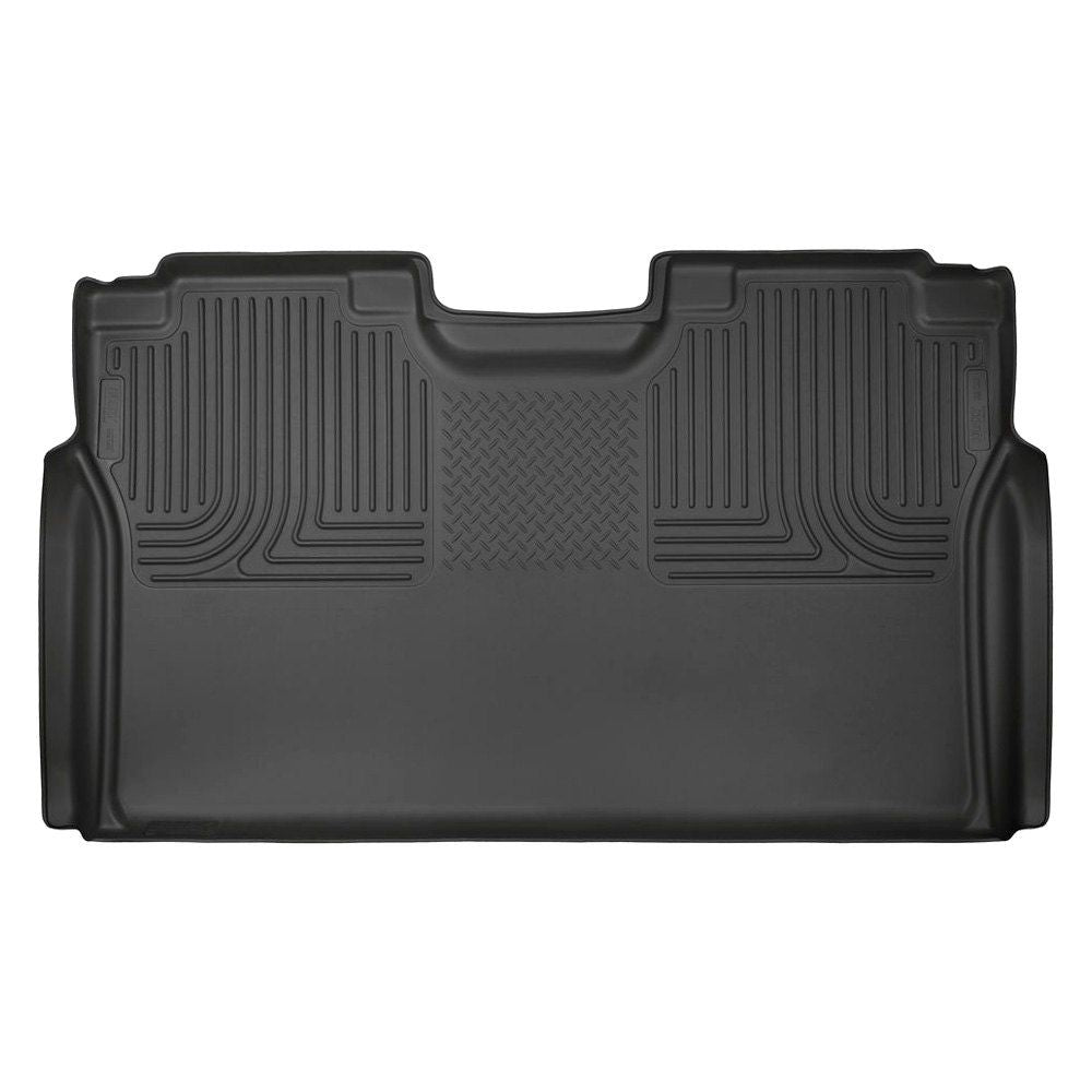 Husky Liners® • 19371 • WeatherBeater • Floor Liners • Black • Second Row • Ford F-150 15-23 (SuperCrew Cab) F-250,350,450 SD 17-23 (Crew Cab)