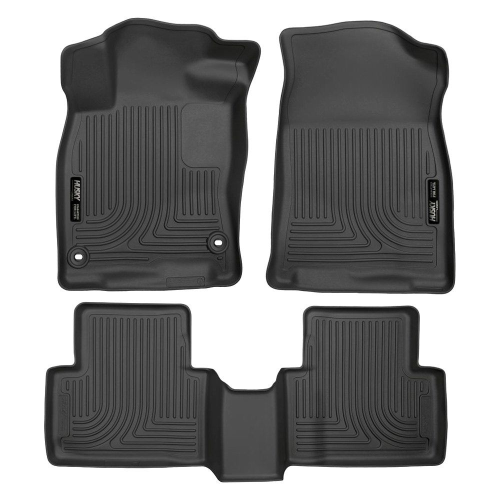 Husky Liners® • 98461 • WeatherBeater • Floor Liners • Black • First & Second Rows • Honda Insight 19-22