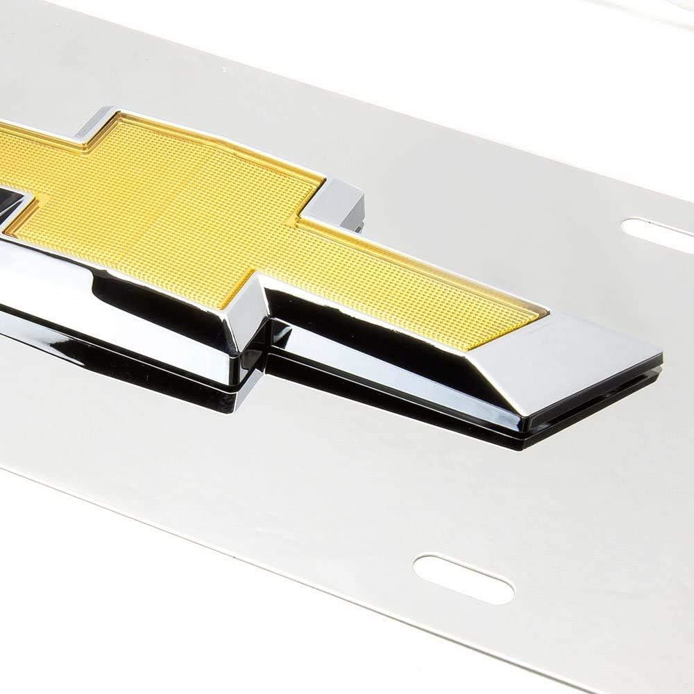 Pilot LP-011B - Stainless Steel License Plate with Chevy Bow Tie