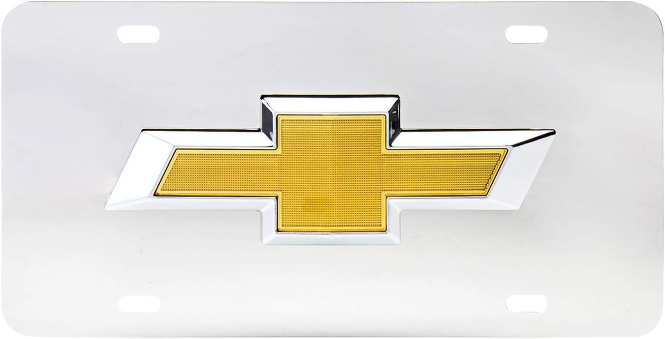 Pilot LP-011B - Stainless Steel License Plate with Chevy Bow Tie
