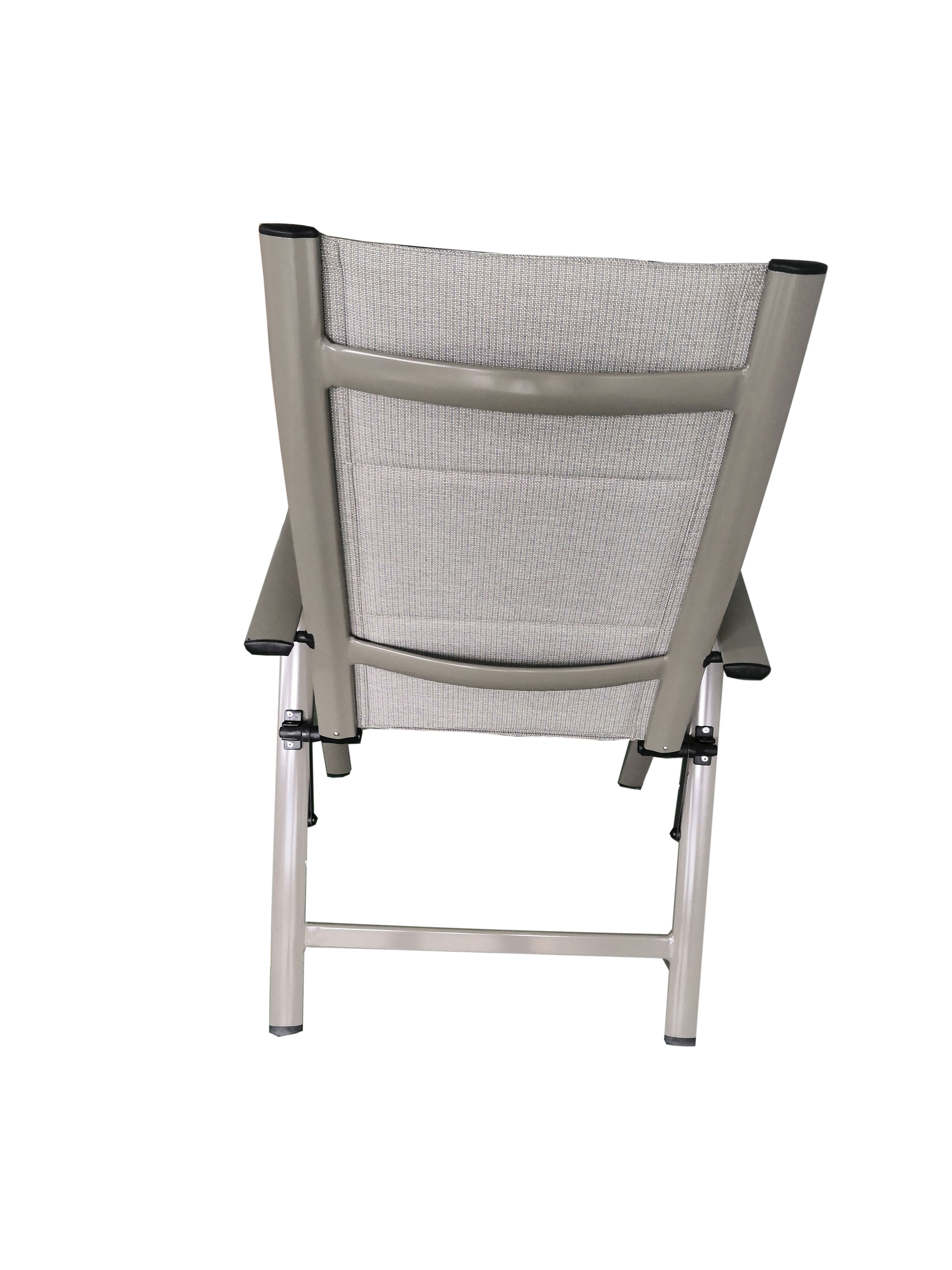 PatioZone Reclining Armchair with Quick-Dry Textilene and Aluminum Frame (MOSS-0438TMA) - Matte Taupe / Taupe