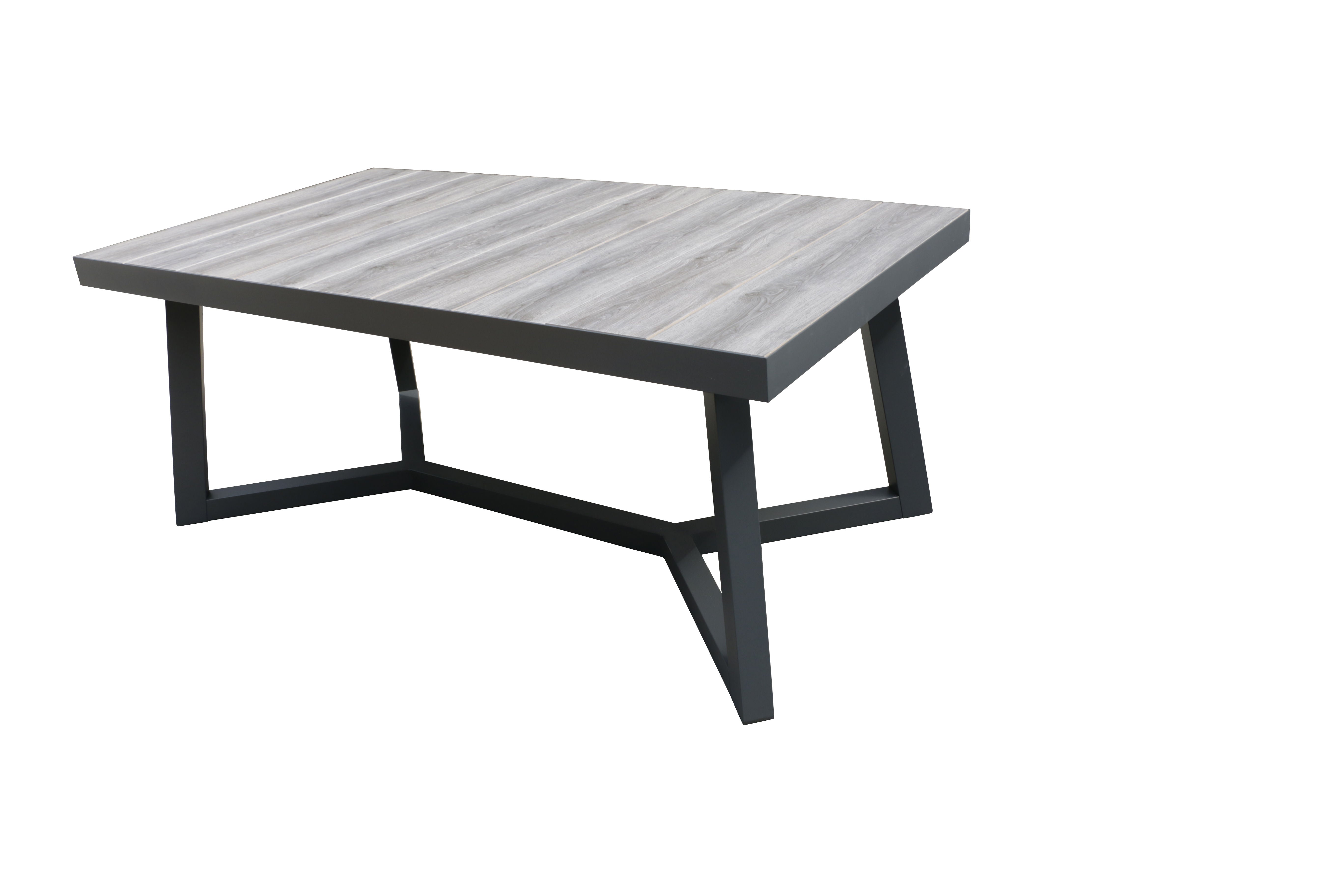 MOSS MOSS-6004 - Maroma Collection, Elegant table with charcoal "V" aluminum leg structure with wide mocha ceramic table top, 71" x 36" x H 29.5"