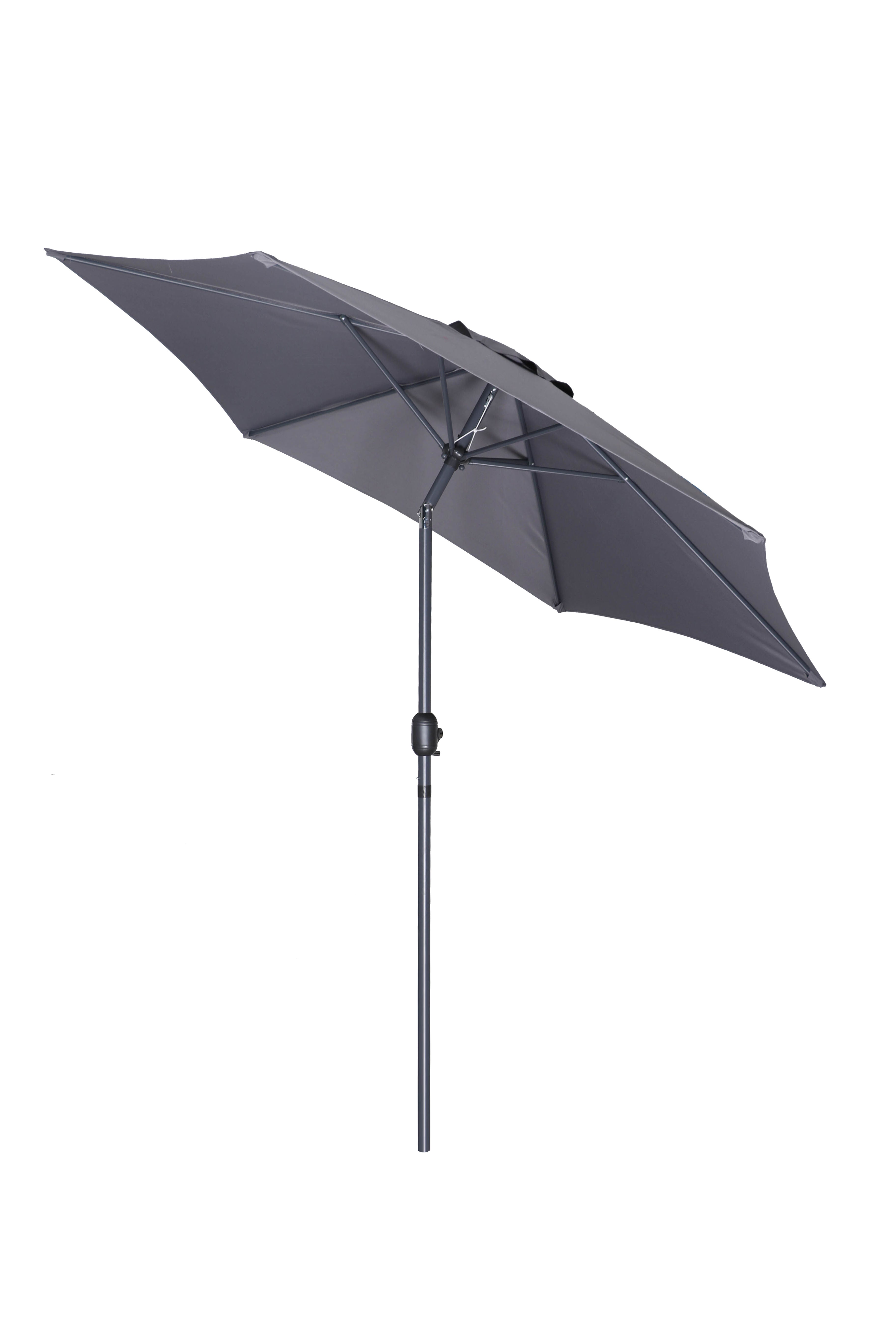 PatioZone 9' Tilting Market Umbrella (Cover Incl.) in UV-Protected Polyester (MOSS-T1204C) - Charcoal