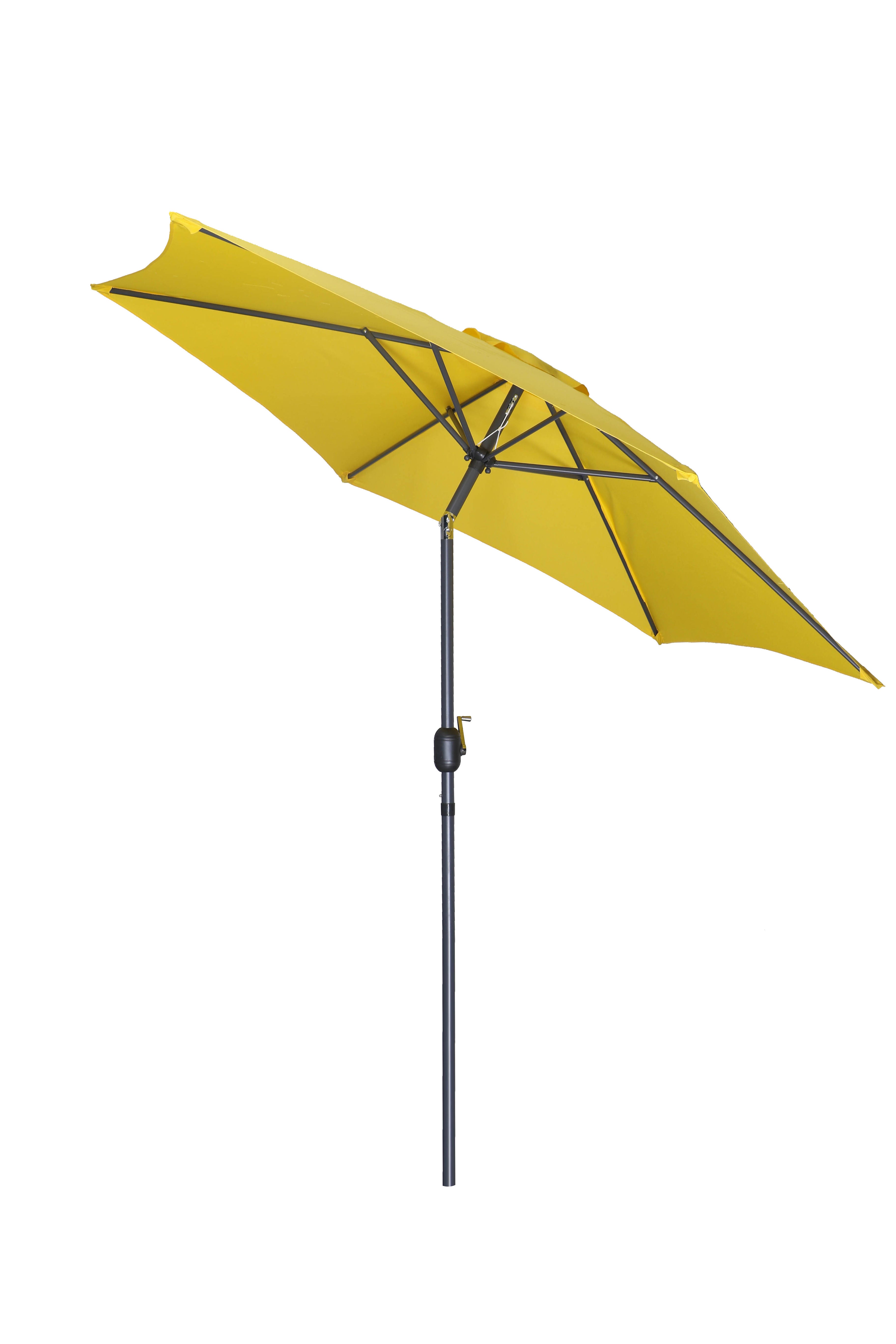 PatioZone 9' Tilting Market Umbrella (Cover Incl.) in UV-Protected Polyester (MOSS-T1204J) - Yellow