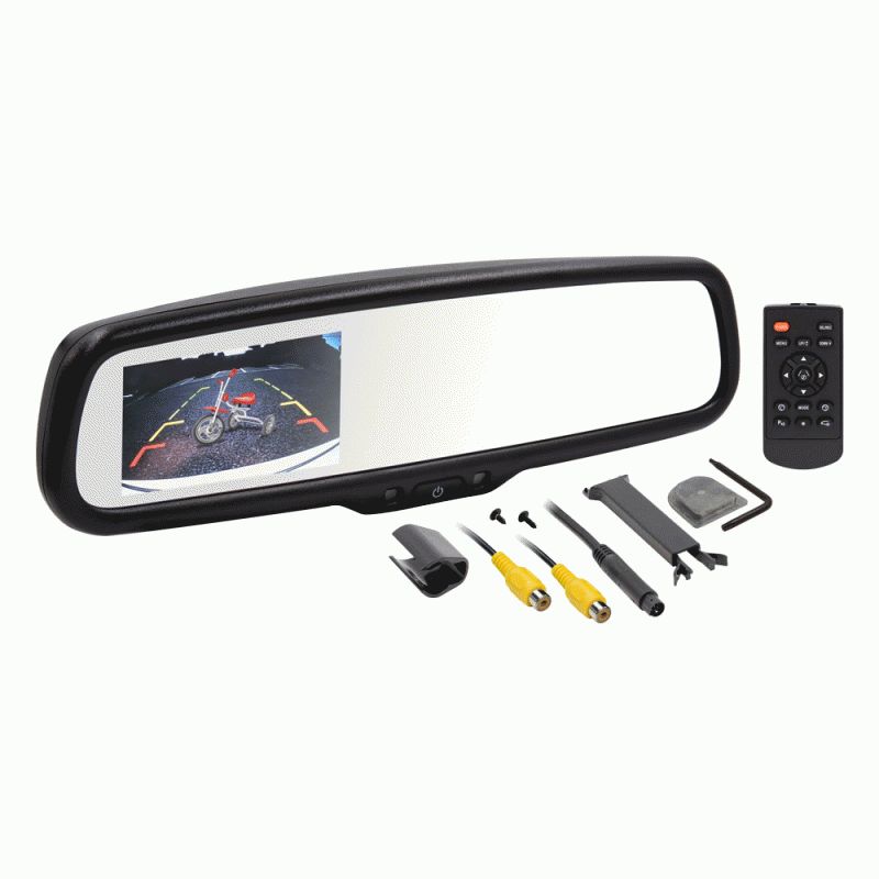iBeam TE-AD43 - OE Style Auto-Dimming Mirror - Built-In 4.3 Inch Monitor