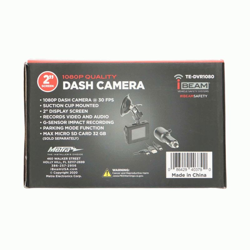 iBeam TE-DVR1080 - 1080P Dash Camera