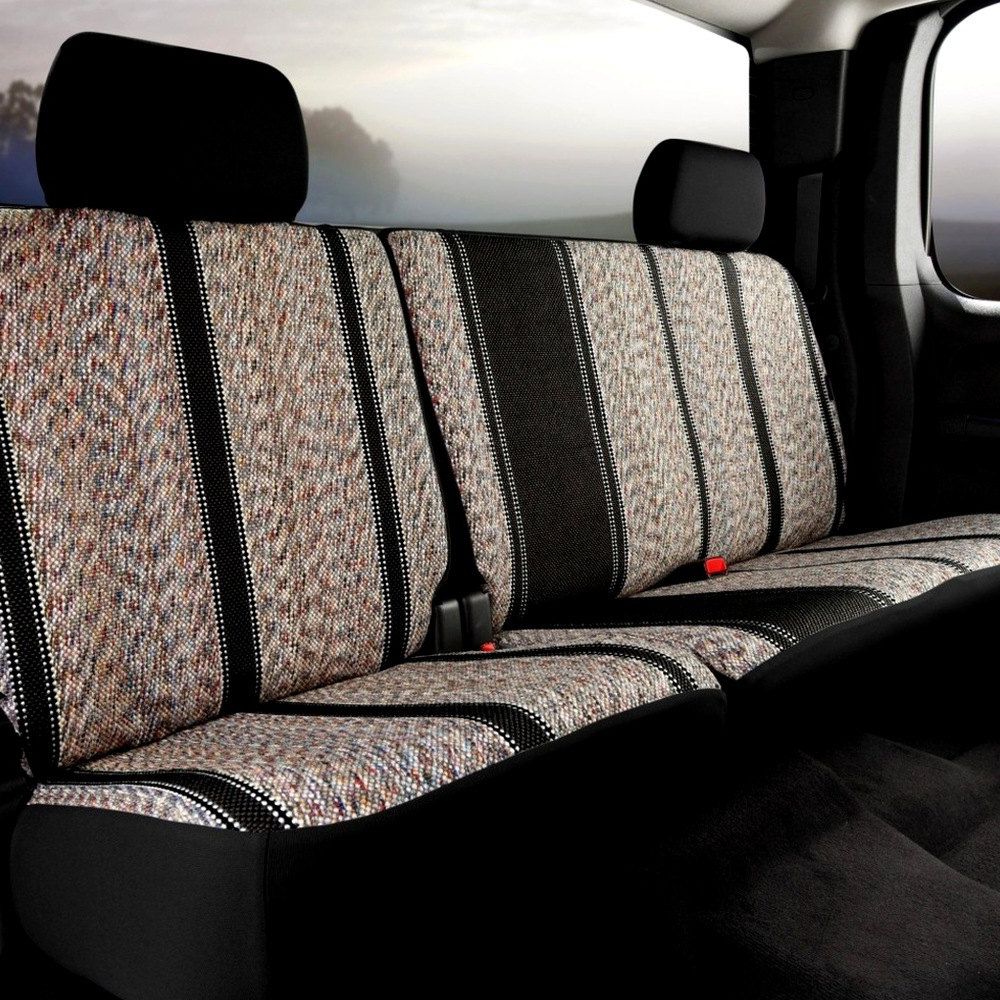 FIA® • TR42-67 BLACK • Wrangler Series Original • “Authentic Saddle Blanket” custom fit truck seat covers • Chevolet Silverado 1500,2500,3500 (Crew Cab) 19-23 / GMC Sierra 1500,2500,3500 (Crew Cab) 20-23