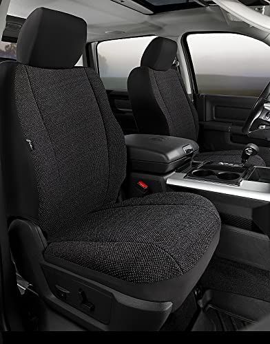 FIA® • TRS49-48 BLACK • Wrangler Series Solid • “Authentic Saddle Blanket” custom fit truck seat covers with solid color • Toyota Tundra Crew Max 2022