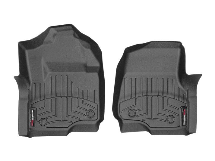 Weathertech® • 4410121 • FloorLiner • Molded Floor Liners • Black • First Row • Ford F-250/F-350/F-450/F-550 Ext.Cab,CrewCab (Carpet+Bucket Seats opts.) 17-22