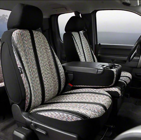 FIA® • TR47-35 BLACK • Wrangler Series Original • “Authentic Saddle Blanket” custom fit truck seat covers • Ford F-150 (40/20/40 Seat) 15-23 / F-250, F-350 (40/20/40 Seat) 17-23
