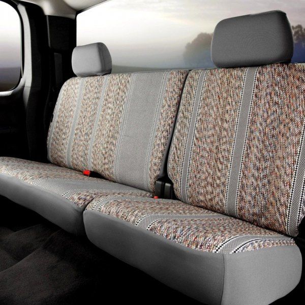 FIA® • TR42-37 GRAY • Wrangler Series Original • “Authentic Saddle Blanket” custom fit truck seat covers • Ford F-150 15-22. F-250/F-350 17-22